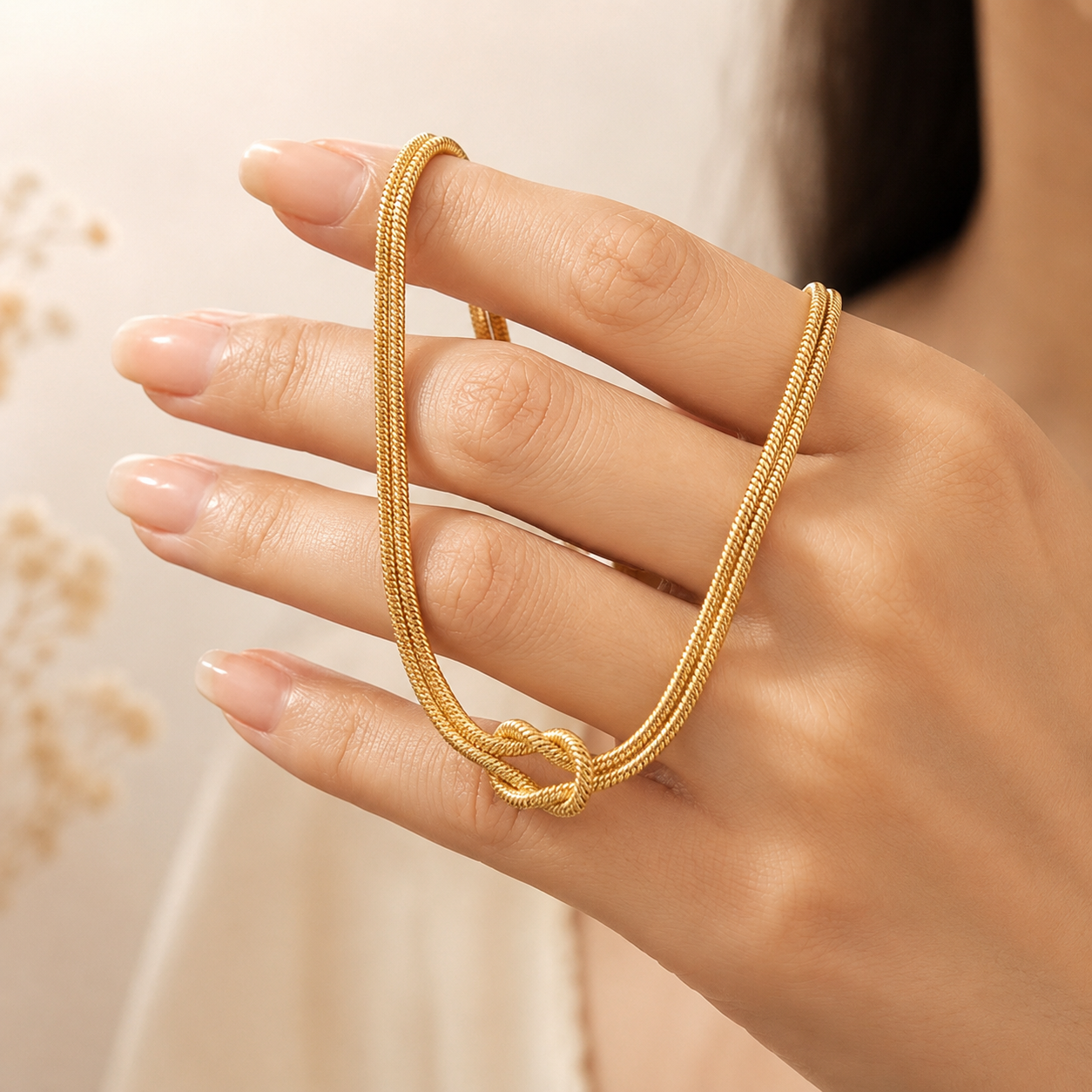 Knoten Armband in Gold & Silber