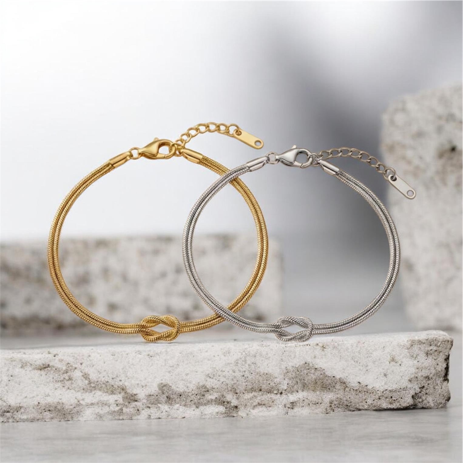 Knoten Armband in Gold & Silber