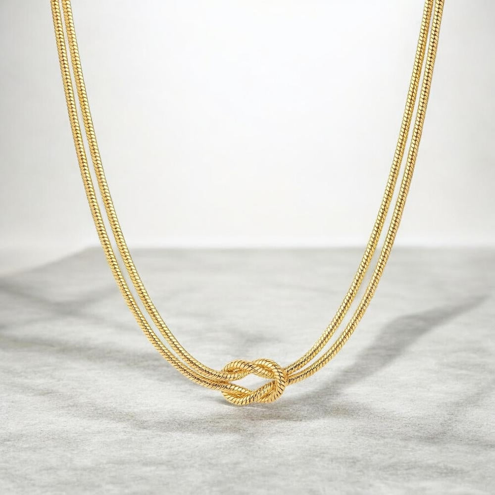 Knoten Halskette in Gold & Silber