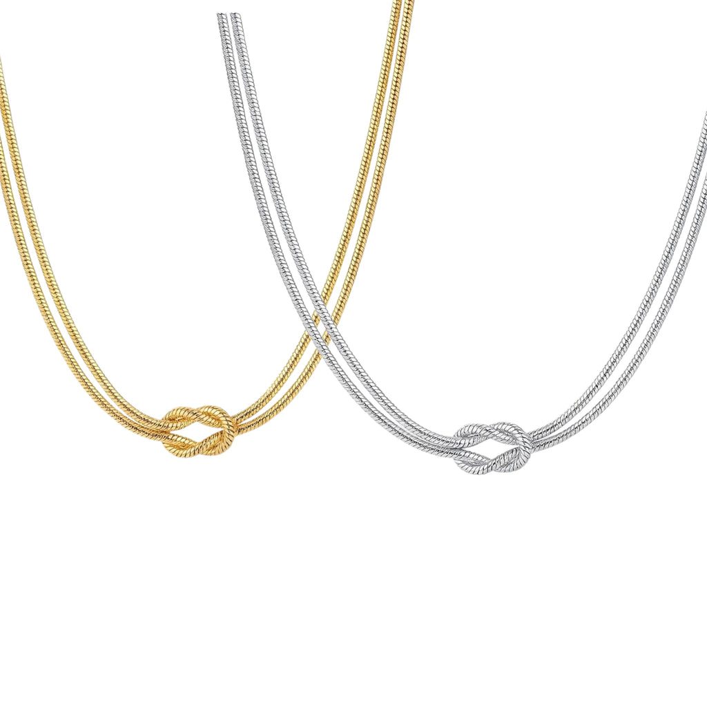 Knoten Halskette in Gold & Silber