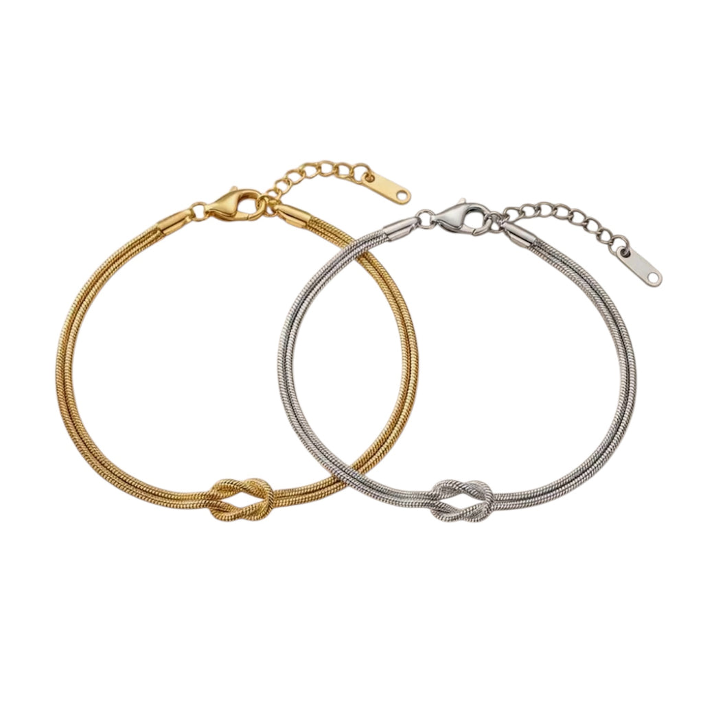 Knoten Armband in Gold & Silber