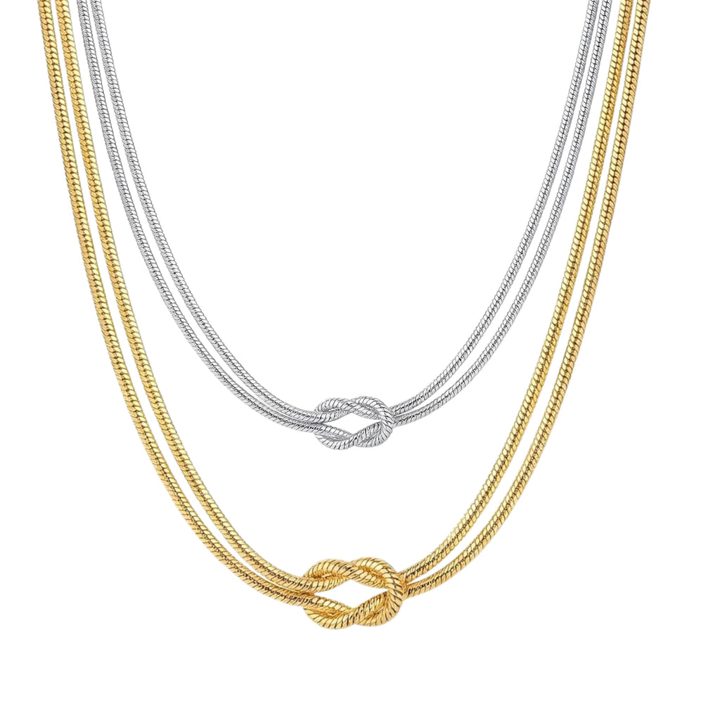 Knoten Halskette in Gold & Silber