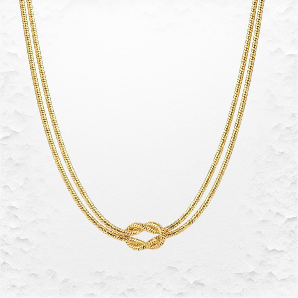 Knoten Halskette in Gold & Silber