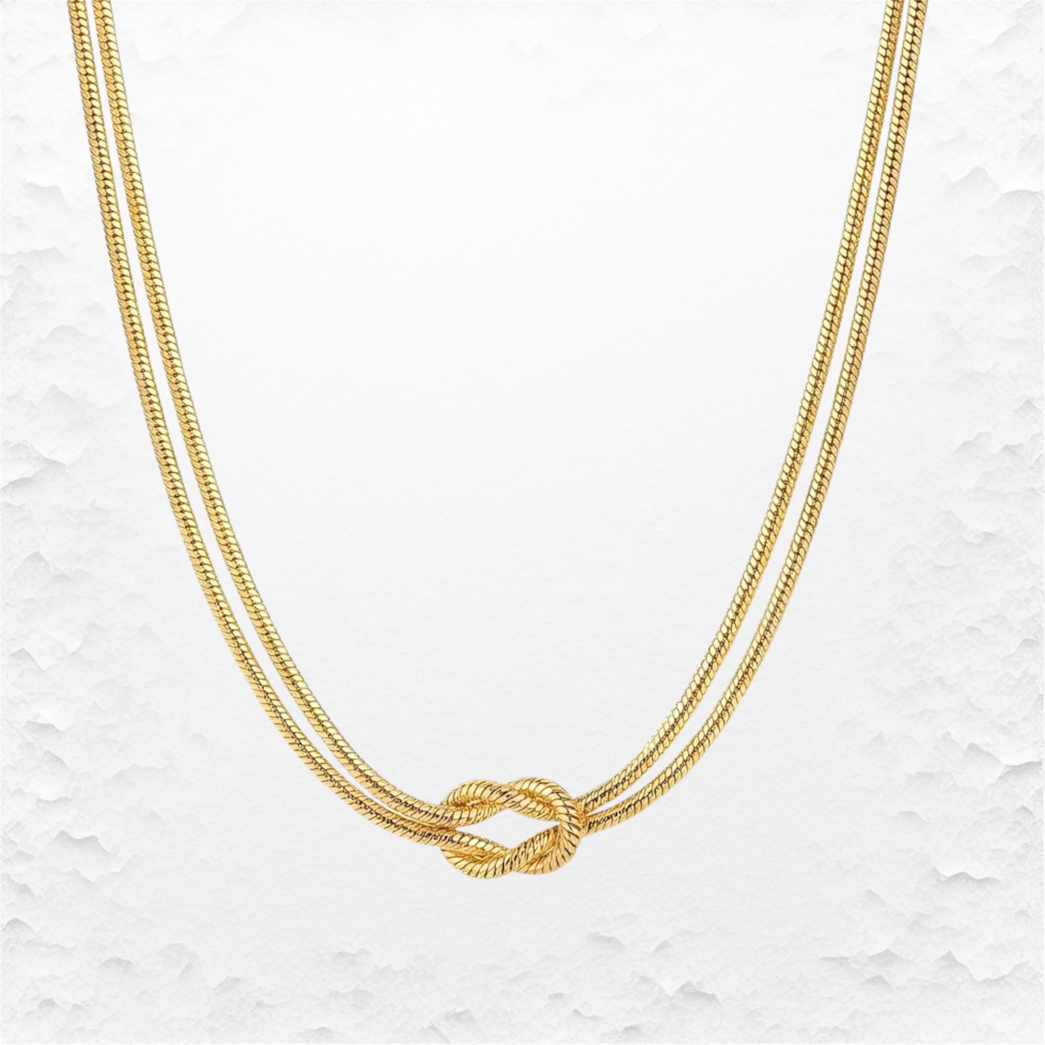 Knoten Halskette in Gold & Silber