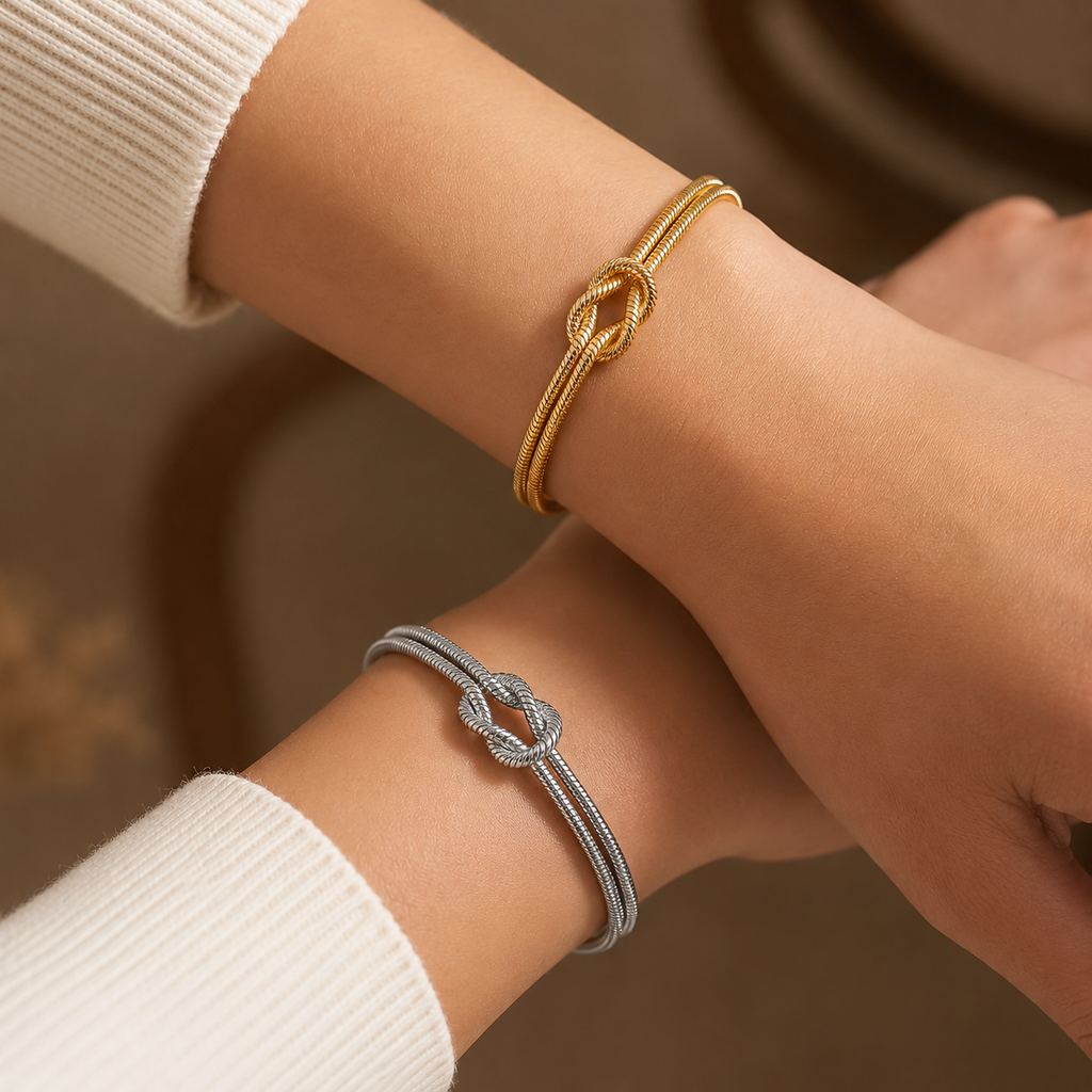Knoten Armband in Gold & Silber