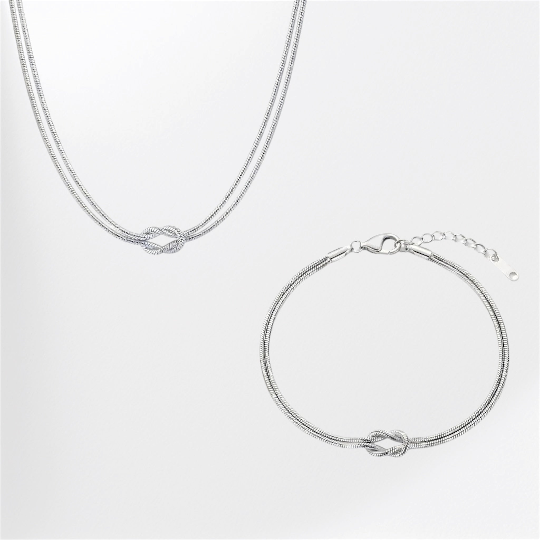 Knoten Halskette in Gold & Silber
